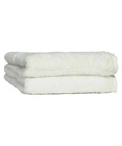 The Linen Yard Oft Combed Cotton Face Towel, Pack Of 2 - White