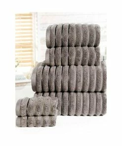 Rapport Ribbed Towel Bale Set (Pack Of 6) - Charcoal
