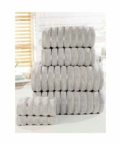 Rapport Ribbed Towel Bale Set - Silver