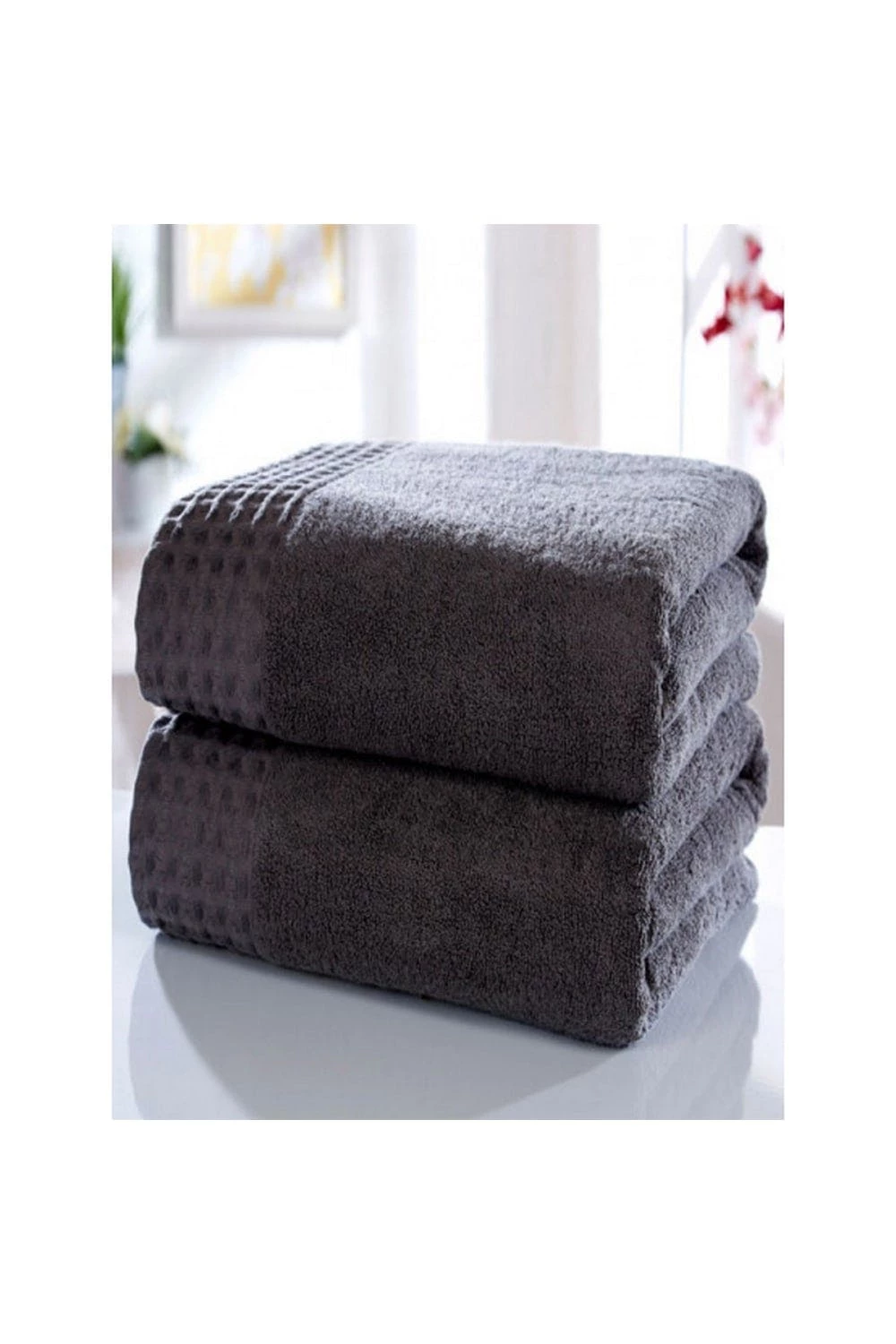 GENERIC Retreat Towel (Pack Of 2) - Charcoal 3 GENERIC Retreat Towel (Pack Of 2) - Charcoal