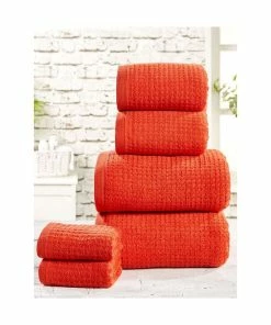 Rapport Bale Waffle Towel Bale Set (Pack Of 6) - Red