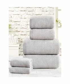 Rapport Bale Waffle Towel Bale Set In Storm - Pack Of 6