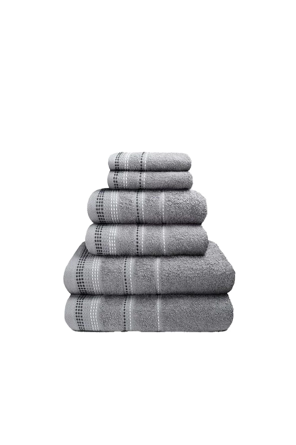 Rapport Berkley Towel In Silver - Pack Of 6 3 Rapport Berkley Towel In Silver - Pack Of 6