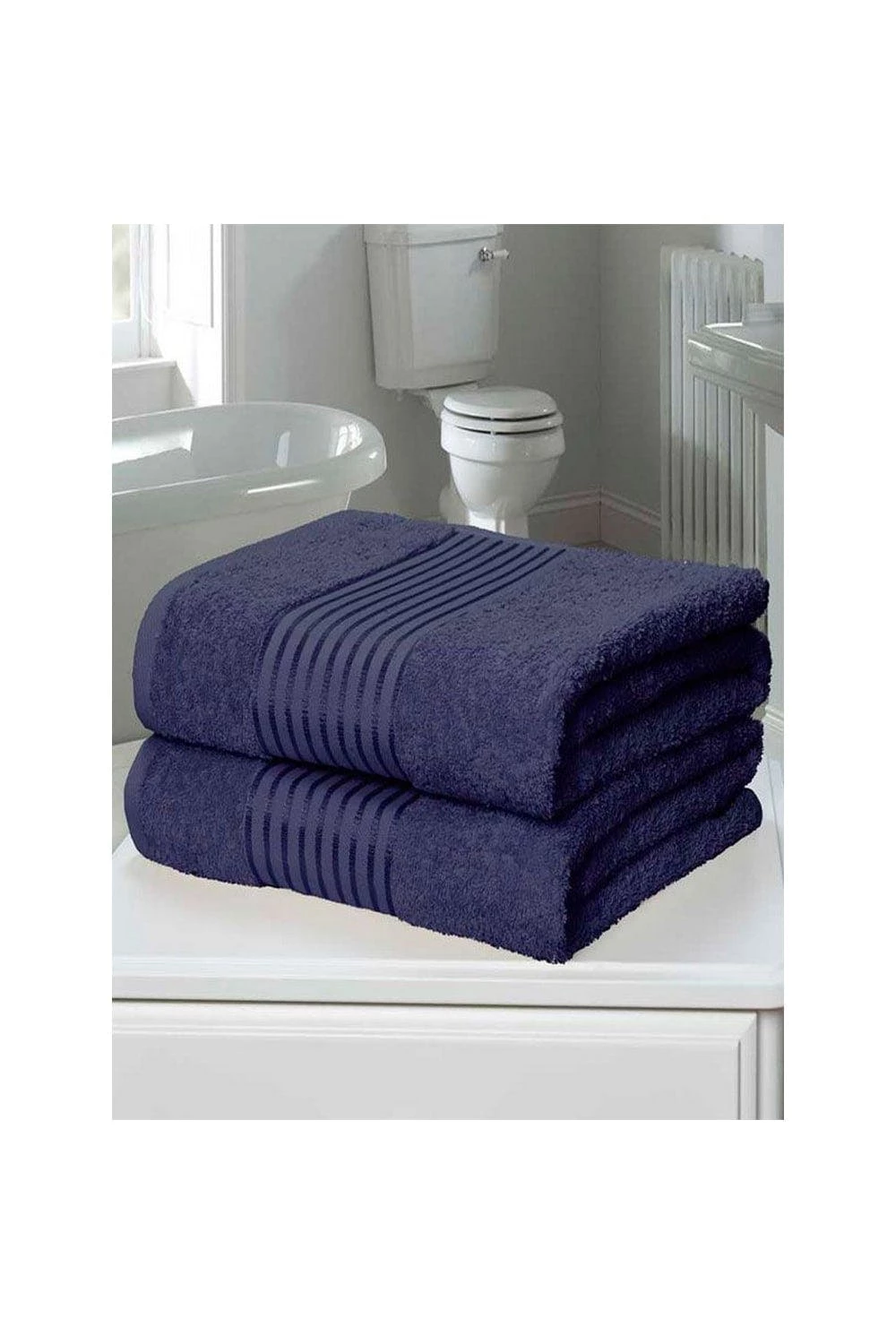Rapport Windsor Towel (Pack Of 2)- Denim 3 Rapport Windsor Towel (Pack Of 2)- Denim