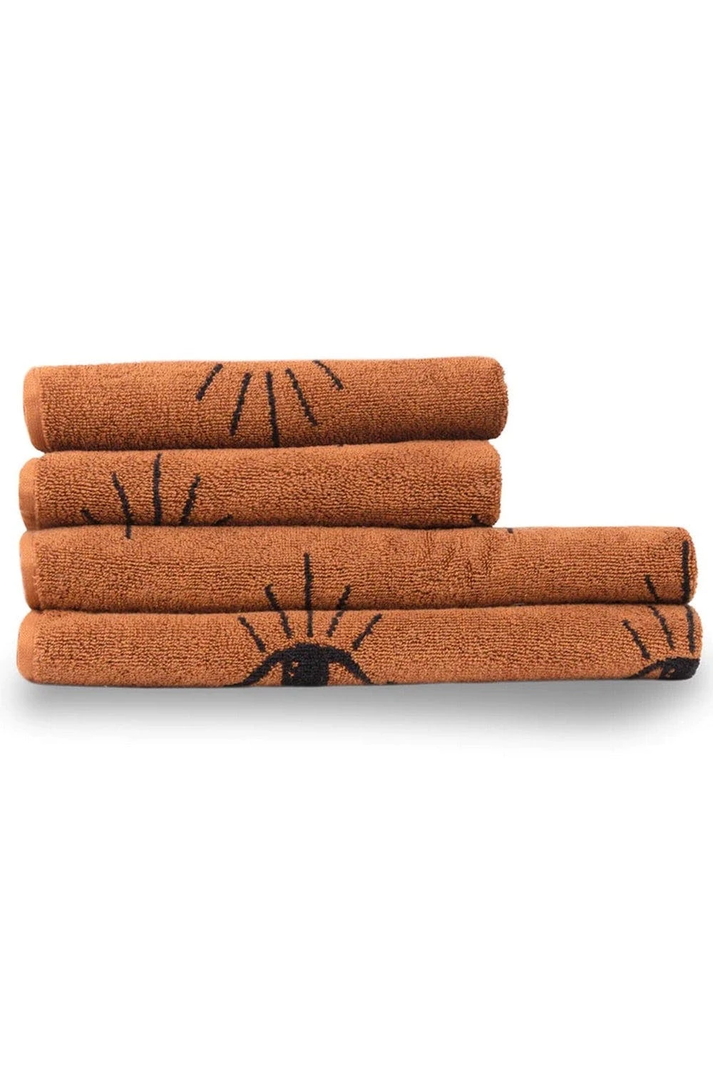 Furn Abstract Towel Set (Pack Of 4) - Pecan 3 Furn Abstract Towel Set (Pack Of 4) - Pecan