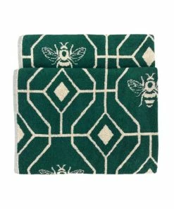 Furn Bee Deco Geometric Jacquard Bath Towel - Emerald