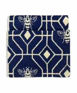 Furn Bee Deco Geometric Jacquard Bath Towel - Navy