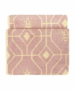 Furn Bee Deco Geometric Jacquard Bath Towel - Blush