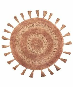 Furn Circle Tassel Mandala Bath Mat One Size - Pecan