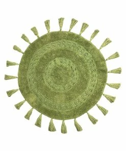 Furn Circle Tassel Mandala Bath Mat One Size - Green