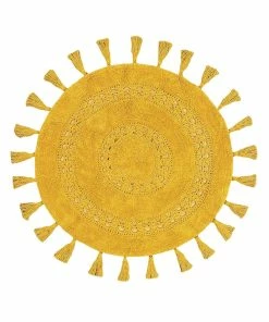 Furn Circle Tassel Mandala Bath Mat One Size - Ochre Yellow
