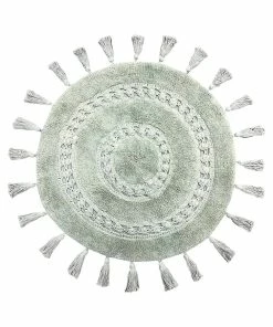 Furn Circle Tassel Mandala Bath Mat One Size - Sage