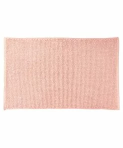 The Linen Yard Oft Rectangular Bath Mat Blush - One Size