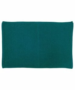 The Linen Yard Oft Rectangular Bath Mat - Teal