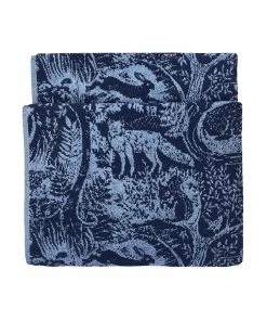 Furn Winter Woods Animals Jacquard Bath Towel - Midnight