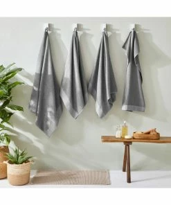 Furn Textured Weave Bath Towel - Cool Grey - 130 Cm X 70 Cm -Enchante Home-shop M05063238782150 4141805642