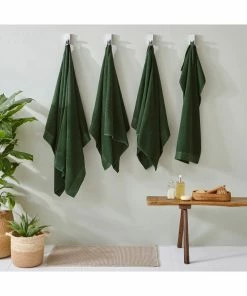 Furn Textured Weave Bath Towel - Dark Green - 130 Cm X 70 Cm -Enchante Home-shop M05063238782204 3355631071