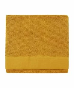 Furn Textured Weave Bath Towel - Ochre - 130 Cm X 70 Cm