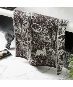 Furn Winter Woods Animal Print Jacquard Hand Towel - Charcoal - 85 Cm X 50 Cm 8 Furn Winter Woods Animal Print Jacquard Hand Towel - Charcoal - 85 Cm X 50 Cm -Enchante Home-shop M05063238782464 2697399541