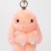Belle & Bloom Faux Fur Bunny Keychain - Blush