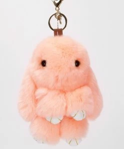Belle & Bloom Faux Fur Bunny Keychain - Blush
