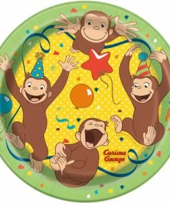 Unique Curious George Birthday Party 7" Dessert Plates - 8 Per Pack Gifts